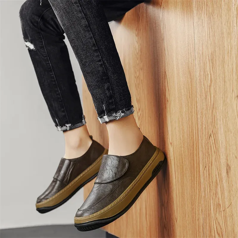 Aidase New Genuine Leather Men Shoes Fashion Comfortable Men Casual Shoes Luxury Designers High Quality Thick Soles Men Driving Shoes