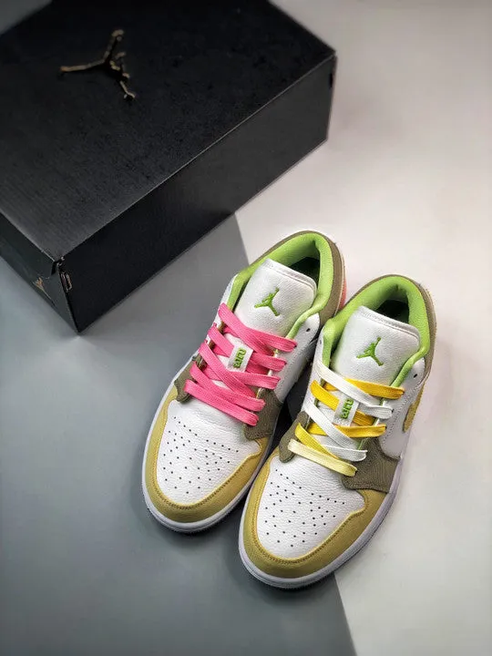 Air Jordan 1 Low White/Vivid Green DJ0341-100