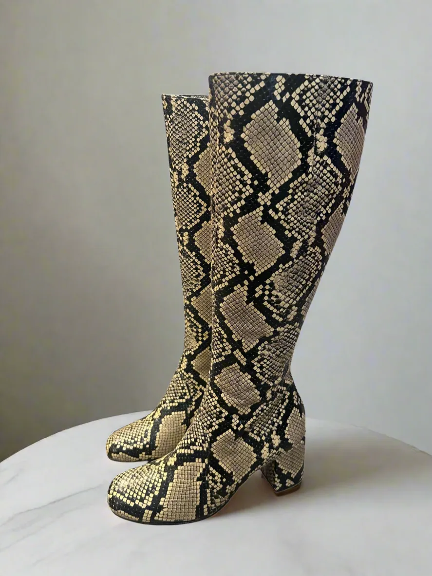 CHIE MIHARA Snake Skin Boots - Size 37