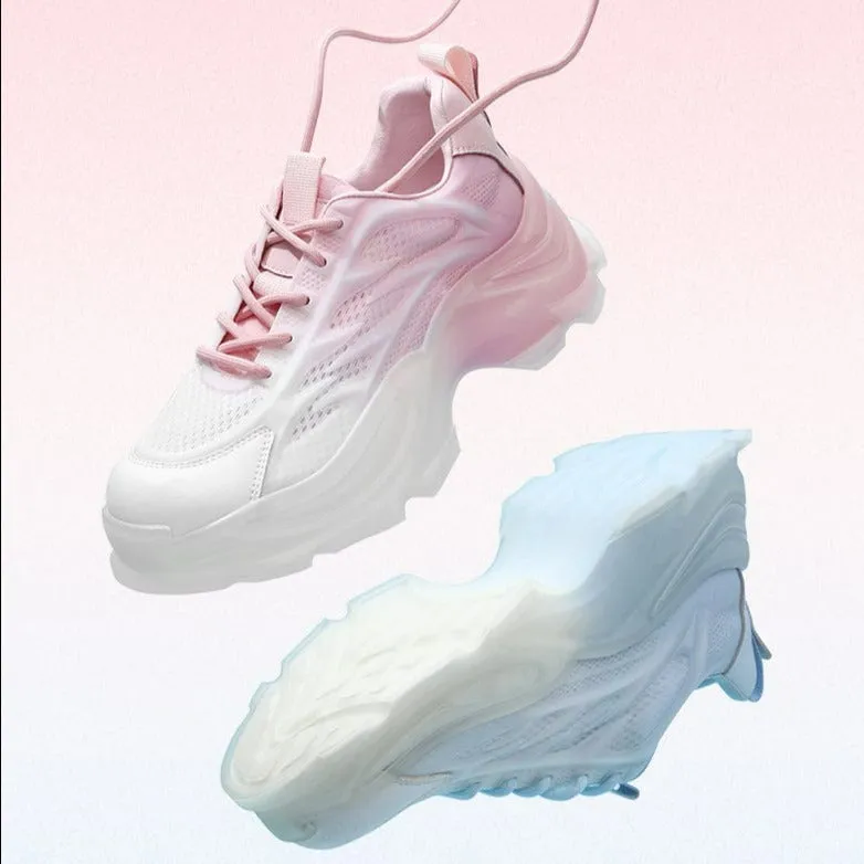 Colorblock Lace-up	Front Chunky Sneakers