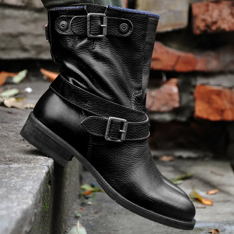 Leather sleeve Martin boots -  Women's Shoes