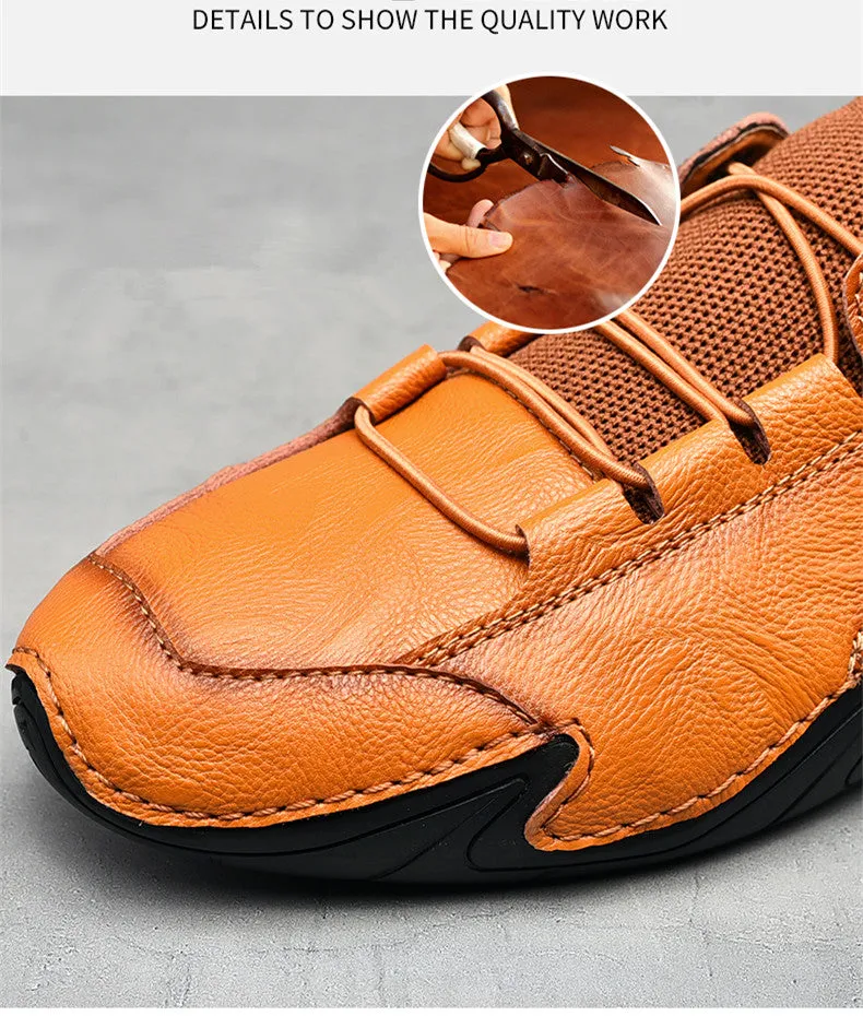 Men's Spring/Autumn Casual Leather Handmade Driving Sneakers