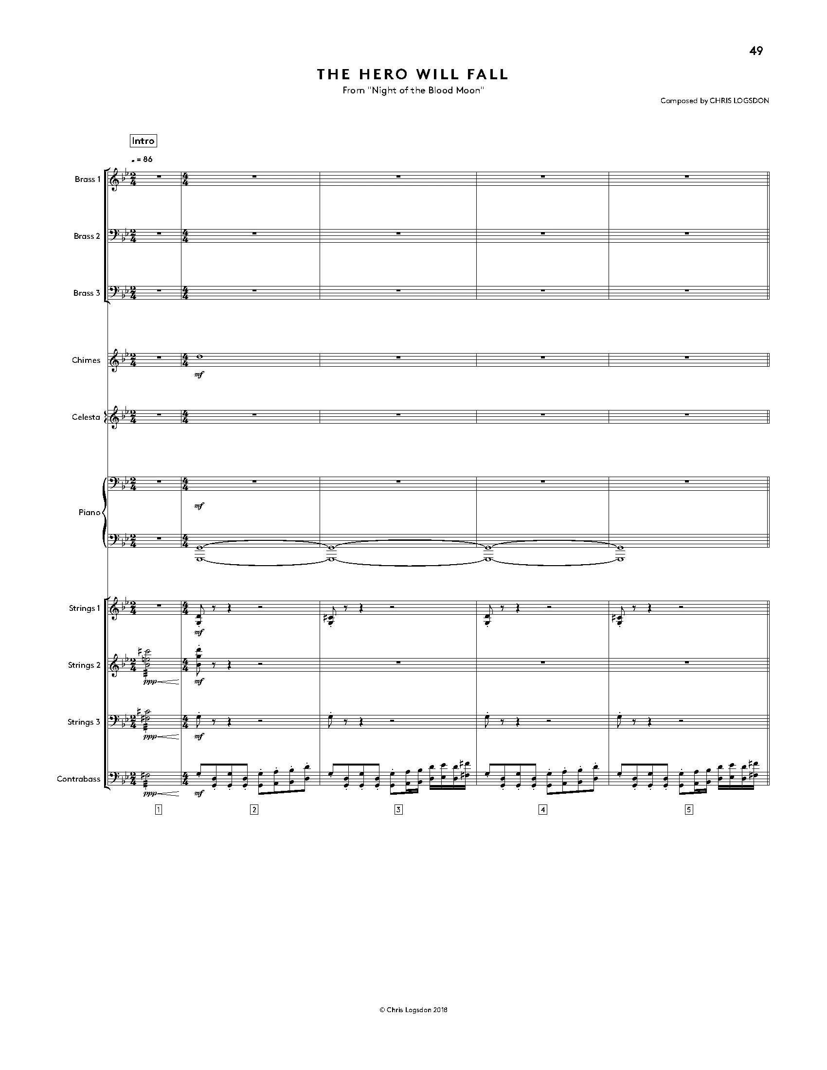 Night of the Blood Moon (Official Score Book / Digital Sheet Music)