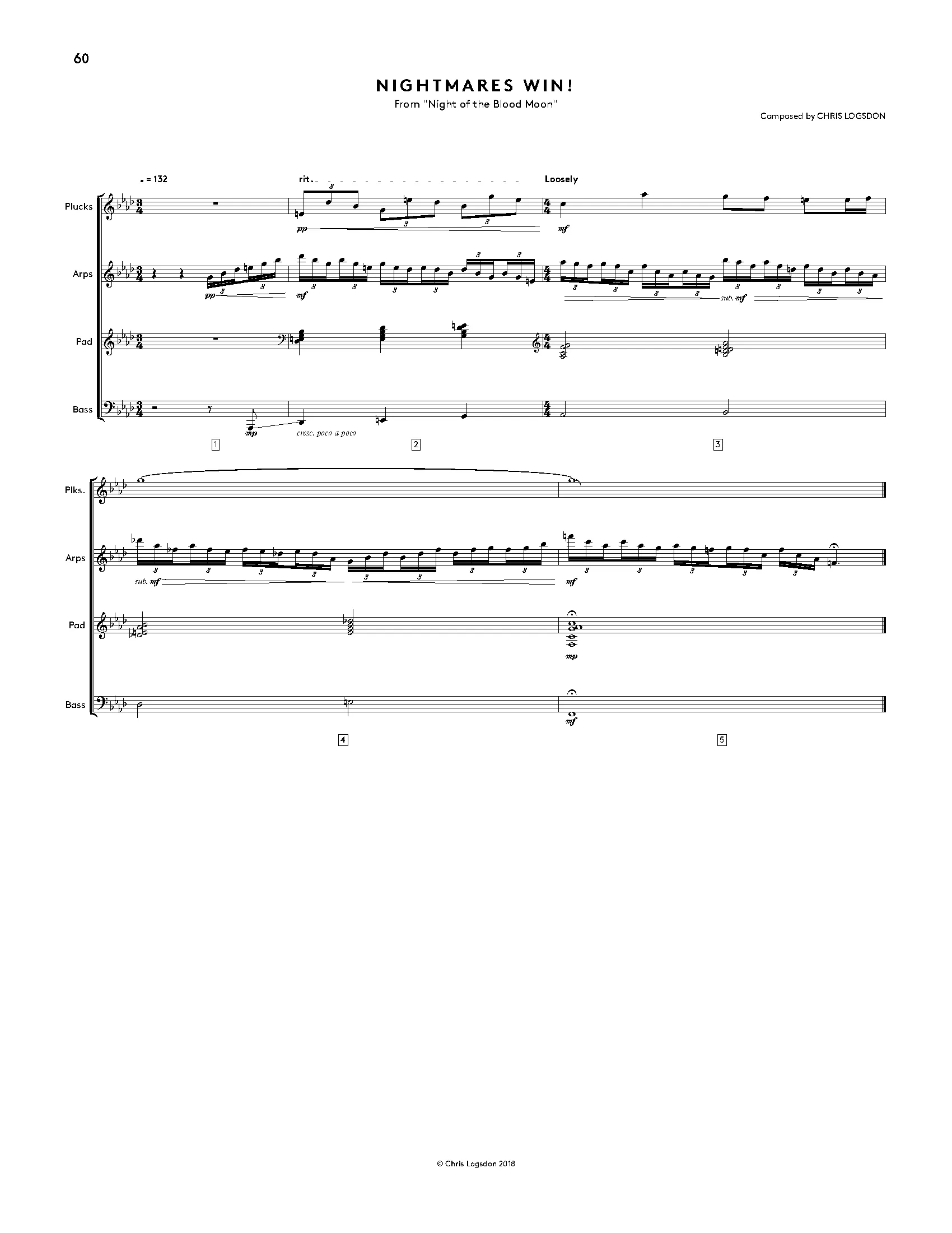 Night of the Blood Moon (Official Score Book / Digital Sheet Music)