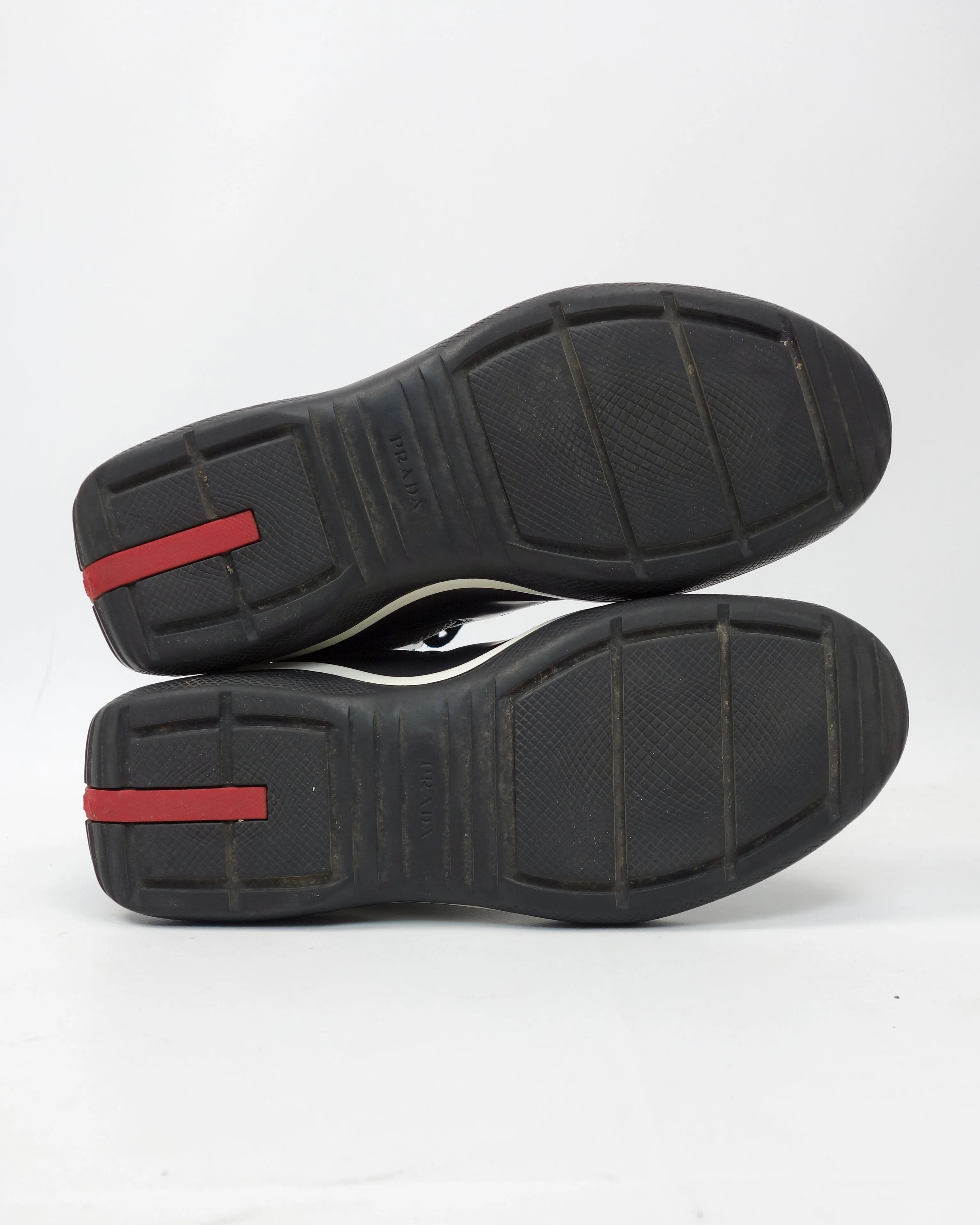Prada Biker Black Leather High Sneakers FW 1999