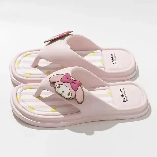 Sanrio Vivid Kuromi Hello Kitty Flip Flops