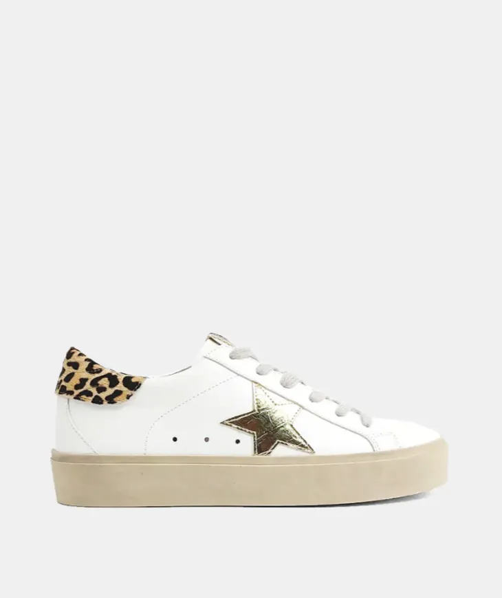 Shu Shop Reba Gold Crinkle Sneakers