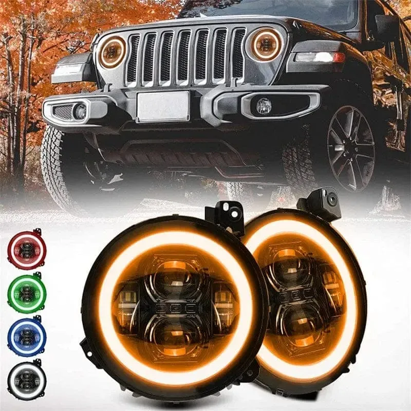 Suparee Jeep Wrangler JL JLU Halo LED Headlights ,Fog Light, Tail Lights & Brake Light Set