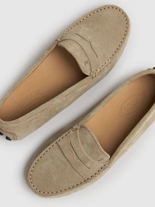 TOD&#x27;S JUNIOR   Gommino suede loafers 