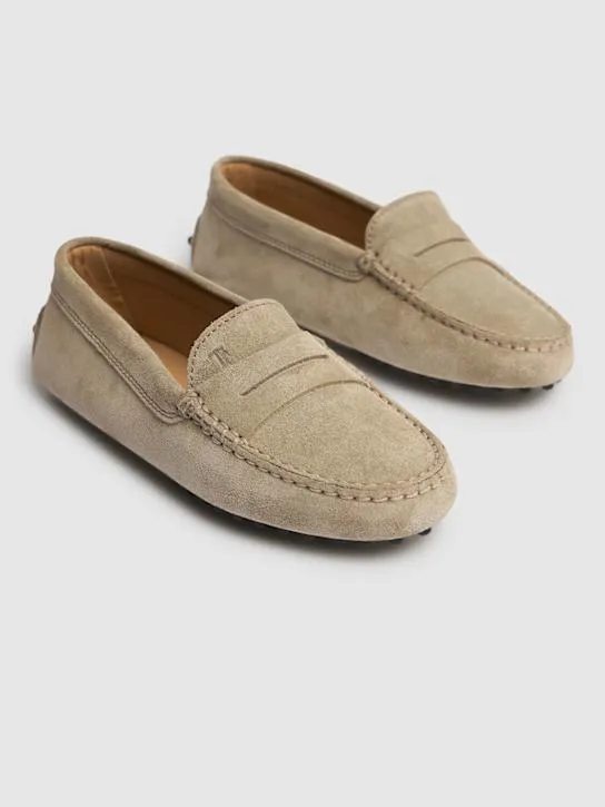 TOD&#x27;S JUNIOR   Gommino suede loafers 